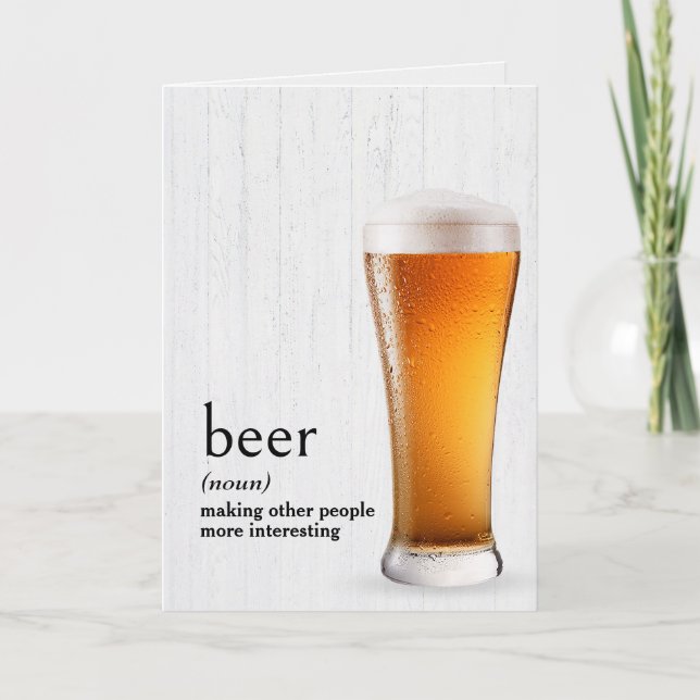Dictionary's Definition Of BEER Birthday Card (Front)