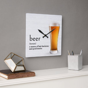 Dictionary's Definition Of BEER Square Wall Clock