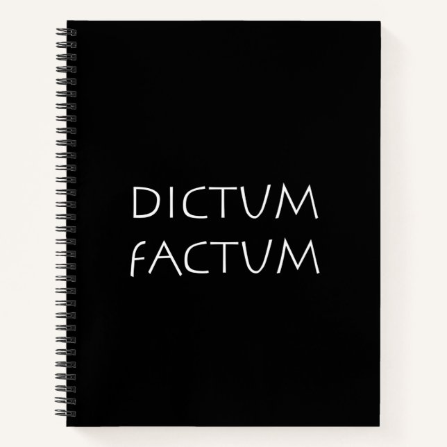 Dictum factum notebook (Front)