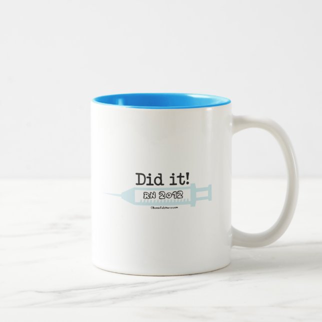 Did it! RN Graduation Announcement Two-Tone Coffee Mug (Right)
