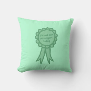 Did Not Cuss Out Teal Silly Award Ribbon Cushion
