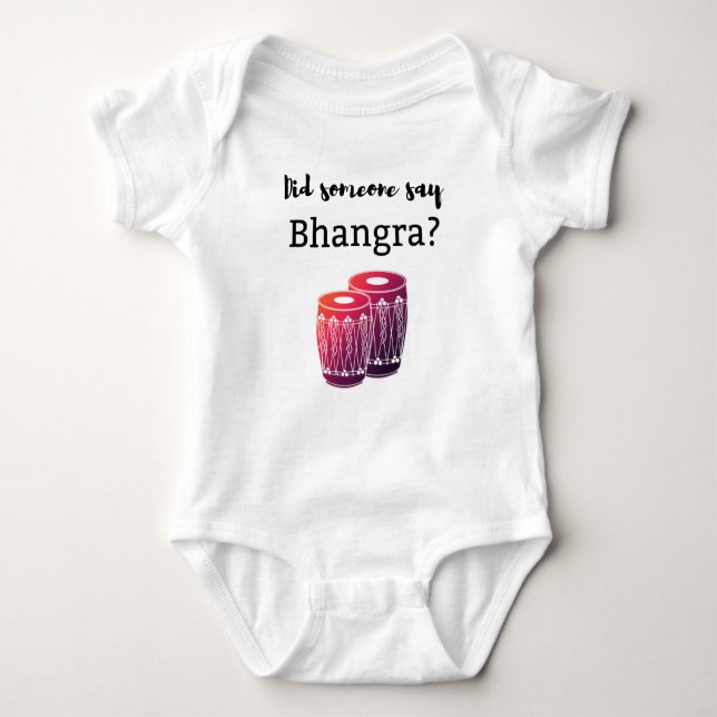 did someone say bhangra baby outfit baby bodysuit (Front)