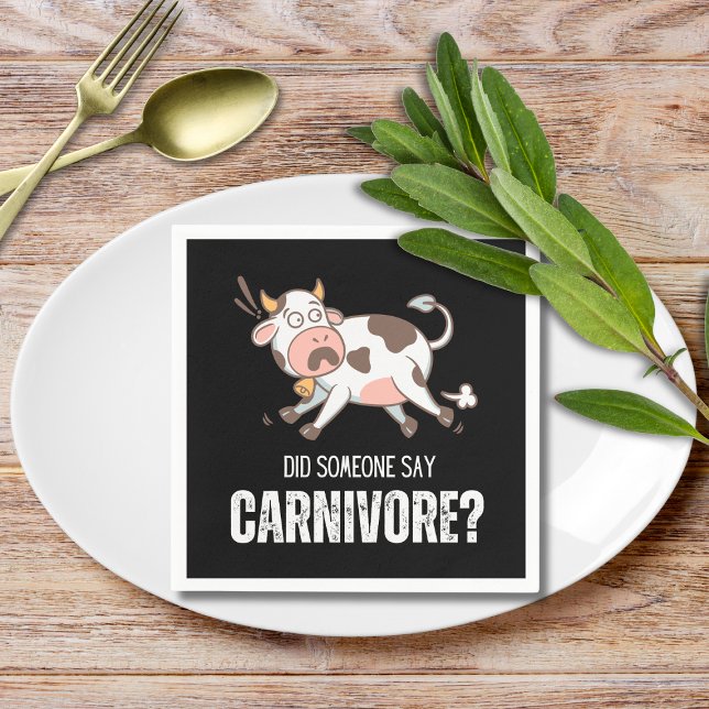 Did Someone Say Carnivore Funny Meat Lover Napkin (Did Someone Say Carnivore? Paper Napkin. Great for backyard BBQ. Order today!)