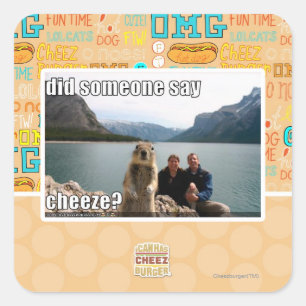 Did someone say cheeze? square sticker