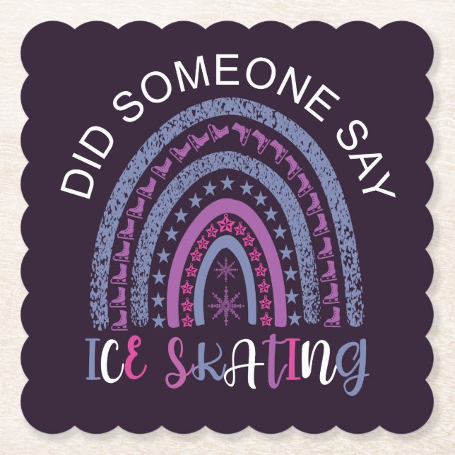 Did Someone Say Ice Skating Paper Coaster (Front)