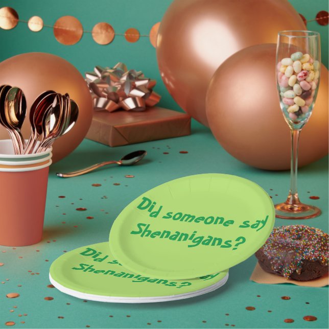 Did Someone Say Shenanigans? St. Patrick's Day Paper Plate (Multi)