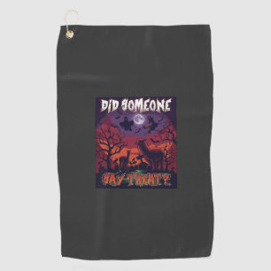 Did Someone Say Treat Halloween Alpaca Witch Moon  Golf Towel