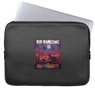 Did Someone Say Treat Halloween Alpaca Witch Moon Laptop Sleeve