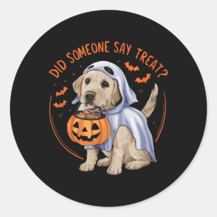 Did Someone Say Treat_ Halloween Labrador Dog Classic Round Sticker