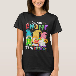 Did You Gnome It's My Birthday Gnomes Lover Birthd T-Shirt