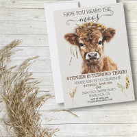 Did you Hear the Moos Boho Highland Cow Birthday