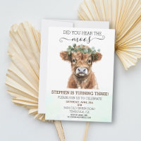 Did you Hear the Moos Highland Cow Birthday Invit