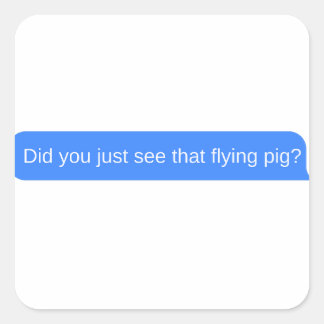 Did you just see that flying pig? square sticker