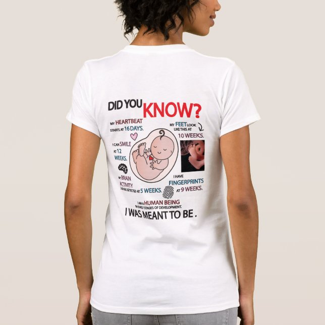 "Did You Know?" Pro-Life Information T-Shirt (Back)