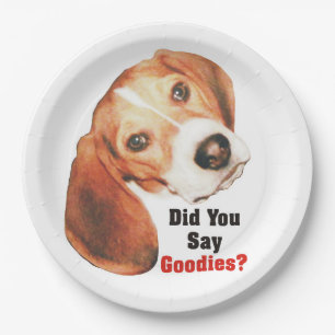 Did You Say Goodies? Beagle Paper Plate