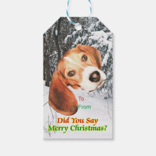 Did You Say Merry Christmas? Beagle Gift Tag