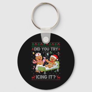 Did You Try Icing It Christmas Gingerbread Ugly Sw Key Ring