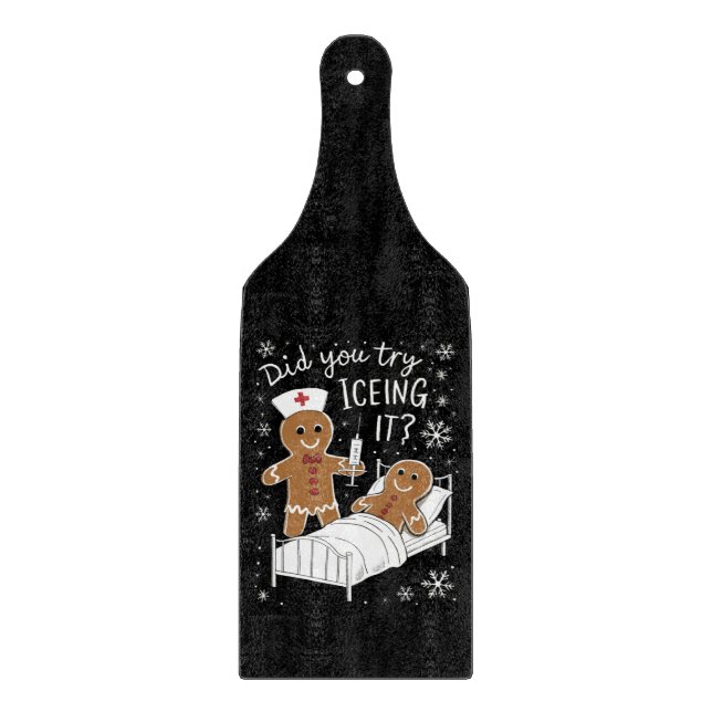 Did You Try Icing It School Nurse Christmas Cookie Cutting Board (Front)