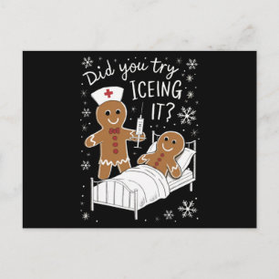 Did You Try Icing It School Nurse Christmas Cookie Holiday Postcard