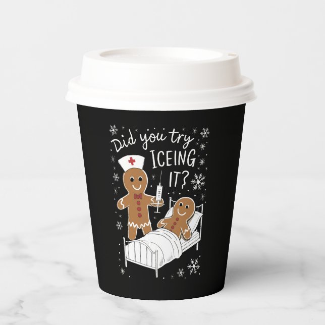 Did You Try Icing It School Nurse Christmas Cookie Paper Cups (Front)
