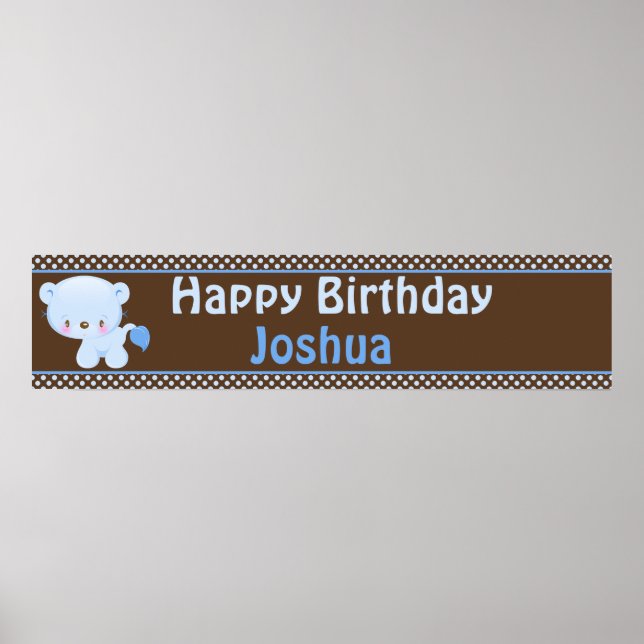 Diddles Boy Lion Birthday Banner Poster (Front)