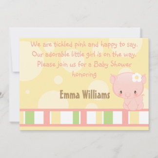 Diddles Farm Pig Baby Shower Invitation