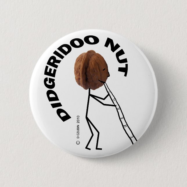 Didgeridoo Nut 6 Cm Round Badge (Front)