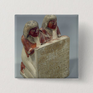 Didi and Pendua offering a hymn to the sun god Re, 15 Cm Square Badge