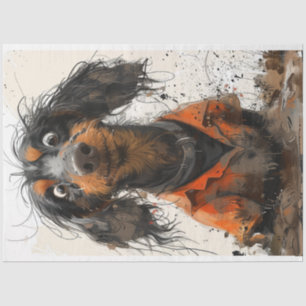 Didn't Do It Dachshund Dog Decoupage  Tissue Paper