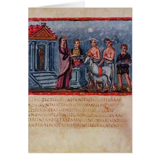 Dido making a sacrifice, from Vergilius Vaticanus (Front)