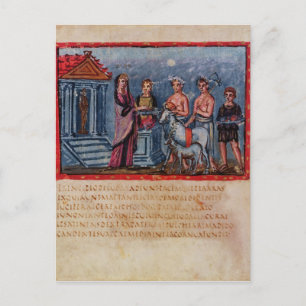 Dido making a sacrifice, from Vergilius Vaticanus Postcard