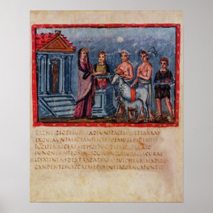 Dido making a sacrifice, from Vergilius Vaticanus Poster