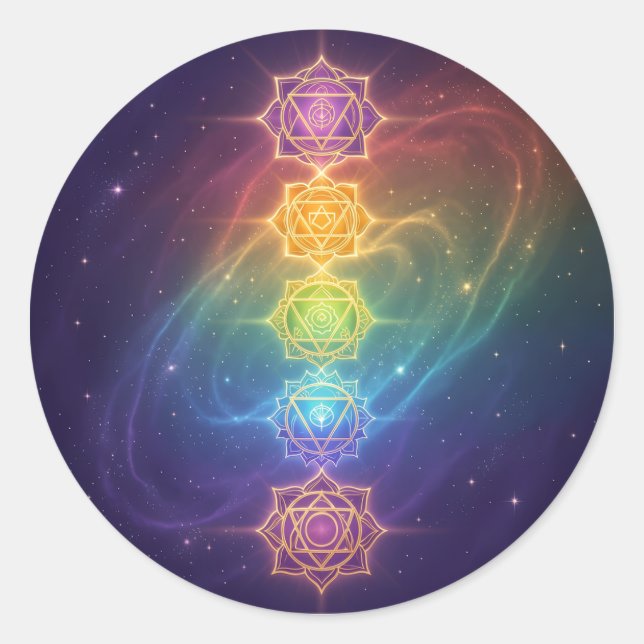 Die 7 Chakren´11 Classic Round Sticker (Front)