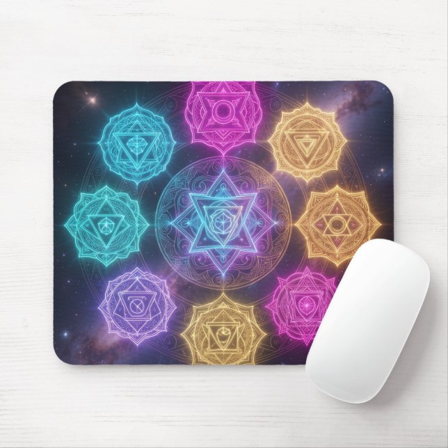 Die 7 Chakren´6 Mouse Pad (With Mouse)