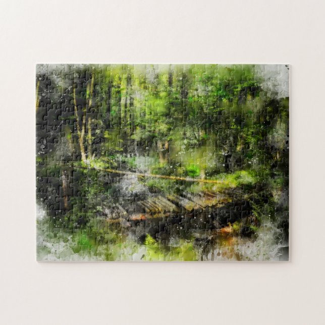 Die Brücke im Wald  - Jigsaw Puzzle (Horizontal)