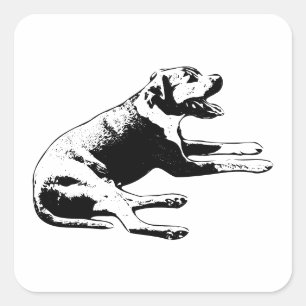 Die-Cut Lounger—Bully Mix Silhouette Square Sticker