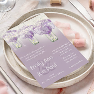 Die Cut Radiant Purple Mason Jar Wedding Invitation