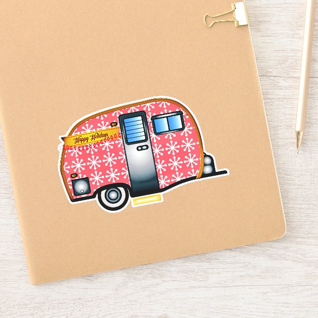 DIE CUT STYLE CAMPER TRAILER CHRISTMAS (Notebook)