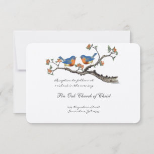 Die Cut Vintage Bluebirds Wedding Enclosure Card
