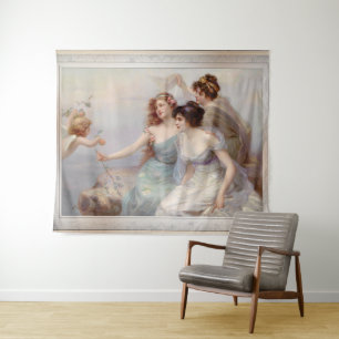 Die drei Grazien by Edouard Bisson Tapestry