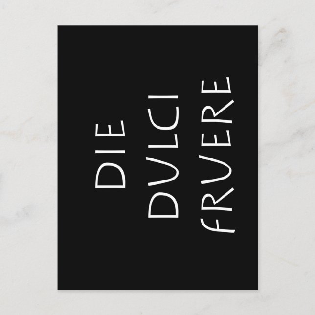 Die dulci fruere postcard (Front)