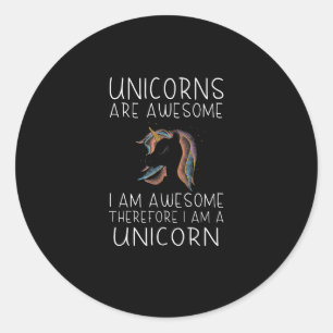 Die glitzernden Einhrner Unicorn - Unicorns are aw Classic Round Sticker