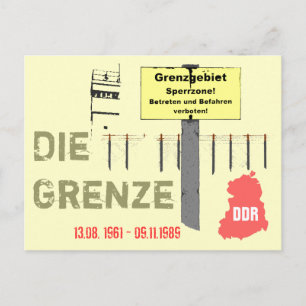 Die Grenze DDR Design Postcard