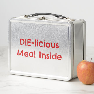 ‘DIE-licious Meal Inside’ Funny Horror Dark Humour Metal Lunch Box