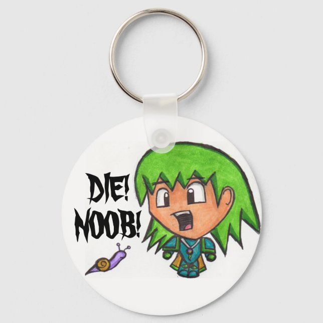 DIE! NOOB! KEYCHAIN! KEY RING (Front)