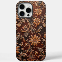 Die-pressed floral embossed leather design