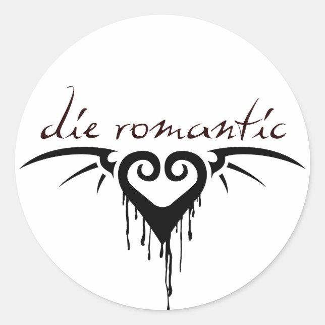 die romantic classic round sticker (Front)