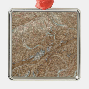 Die Schweiz, Switzerland Atlas Map Metal Ornament