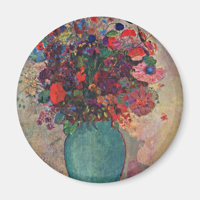 Die Türkisvase By Redon Odilon (Best Quality) Magnet (Front)