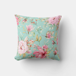 Die Watercolour Floral Blue Rose Seamless  Cushion
